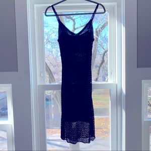 Vintage Guess Collection beaded, black midi dress